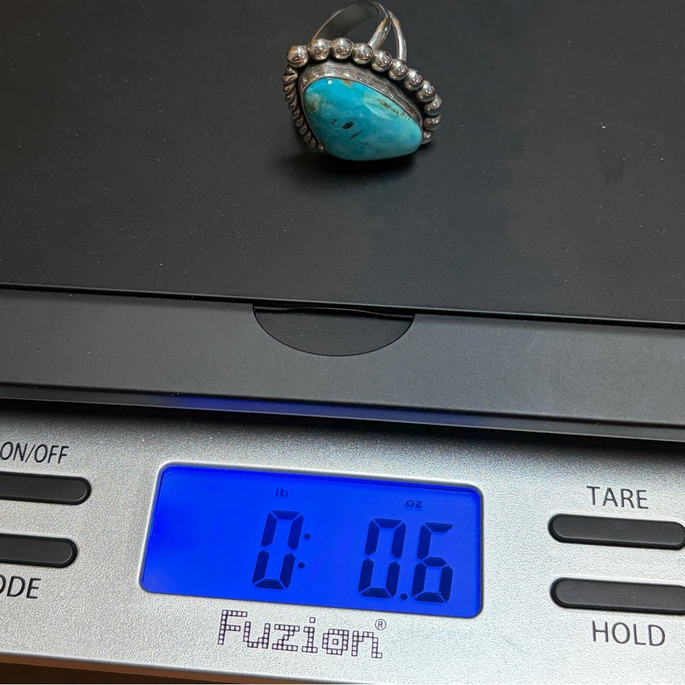 Sterling Silver Turquoise Statement Ring - Blue - Picture 4 of 4